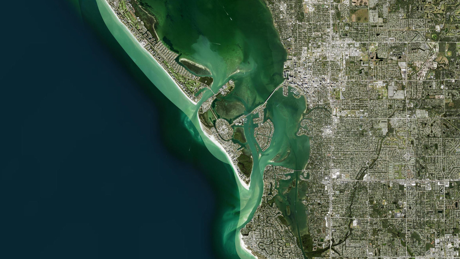 Satellite map of Lido Key, Florida